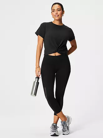 FABLETICS | Damen Fitnessshirt Twist Cooton Front | schwarz