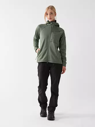 FJÄLLRÄVEN | Damen Fleecejacke Abisko Grid Fleece Hoodie | hellgrün