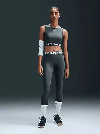 NIKE | Damen Fitnesstop Pro Cropped | dunkelgrün