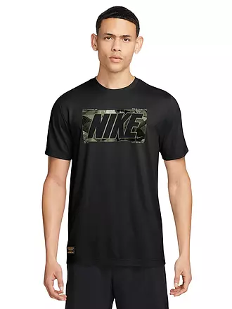 NIKE | Herren Fitnessshirt Dri-FIT Camo | schwarz