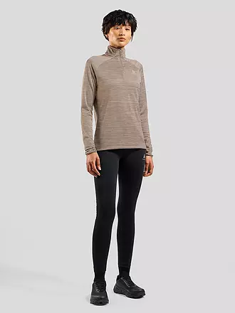 ODLO | Damen Unterzieh Zipshirt Run Easy Mid Layer | grau