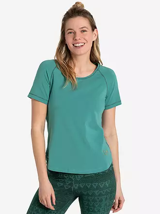 THE SPIRIT OF OM | Damen Yogashirt Raglan OM Herz | olive