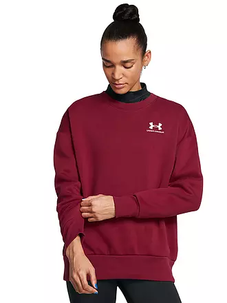 UNDER ARMOUR | Damen Hoodie UA Essential Fleece Oversized-Schnitt | dunkelrot