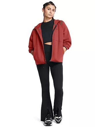 UNDER ARMOUR | Damen Kapuzenjacke UA Unstoppable Fleece mit durchgehendem Zip | dunkelrot