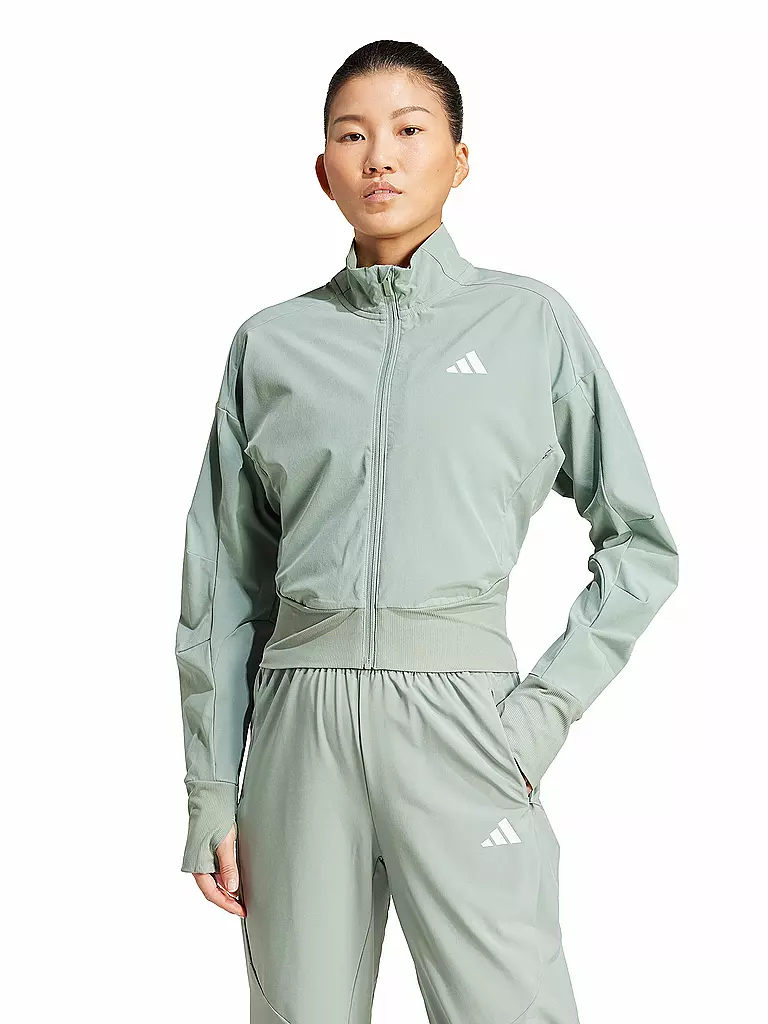 ADIDAS | Damen Fitnessjacke D4T WVN Cover | hellgrün