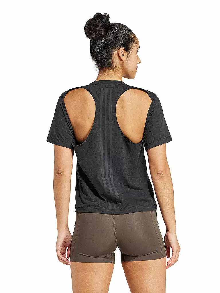 ADIDAS | Damen Fitnessshirt Power Back-Cutout 3-Streifen  | schwarz