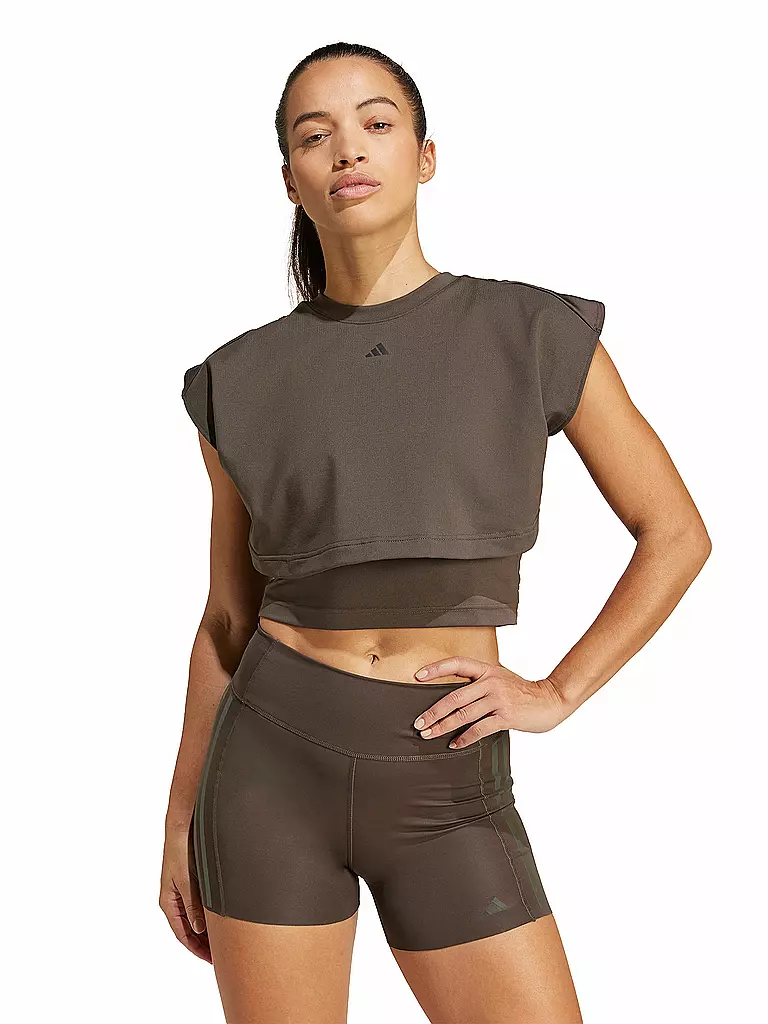 ADIDAS | Damen Fitnesstank Power Boxy Crop | braun