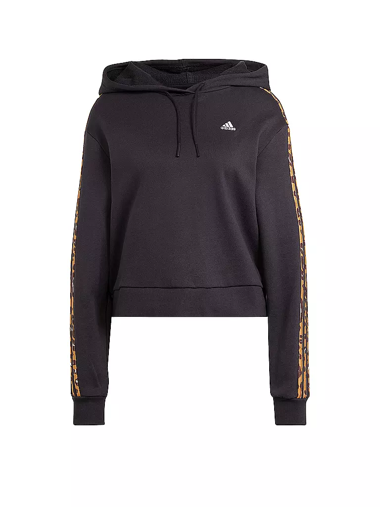 ADIDAS | Damen Hoodie Essentials 3-Streifen Animal Print Relaxed  | schwarz