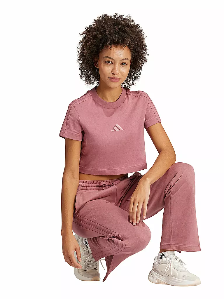 ADIDAS | Damen T-Shirt ALL SZN 3-Streifen Cropped | koralle