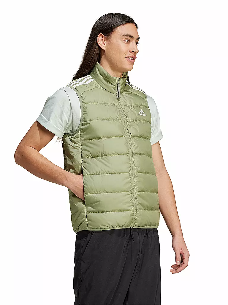 ADIDAS | Herren Daunenweste Essentials 3-Streifen Light  | olive