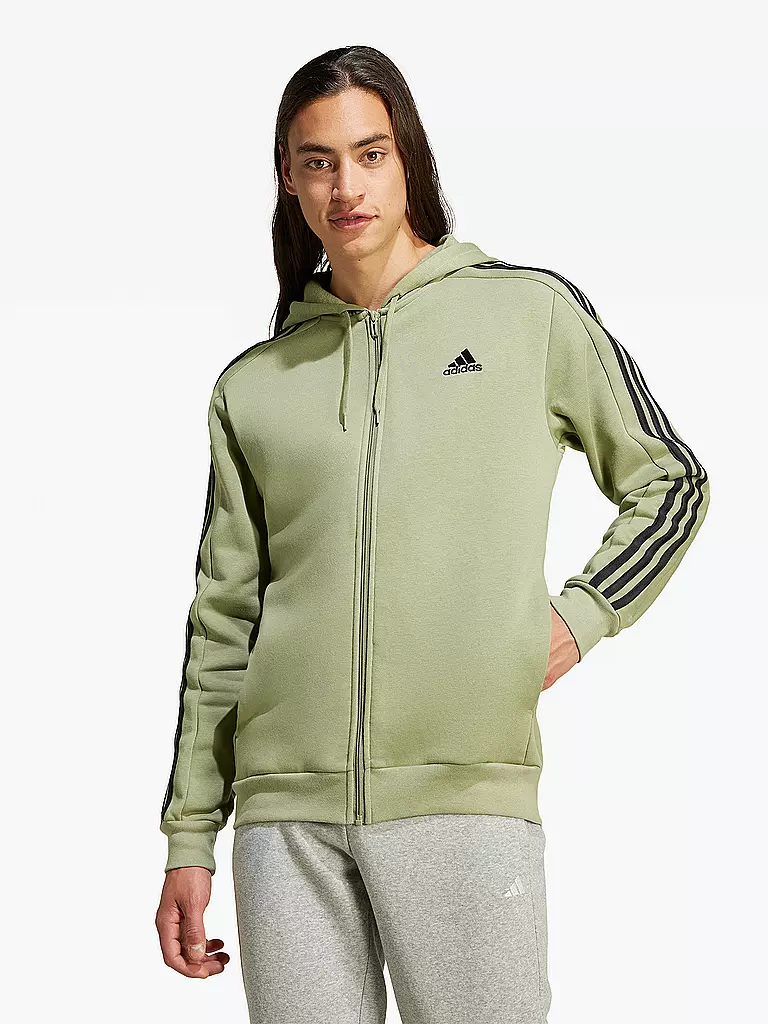 ADIDAS | Herren Kapuzenjacke Essentials 3-Streifen  | olive