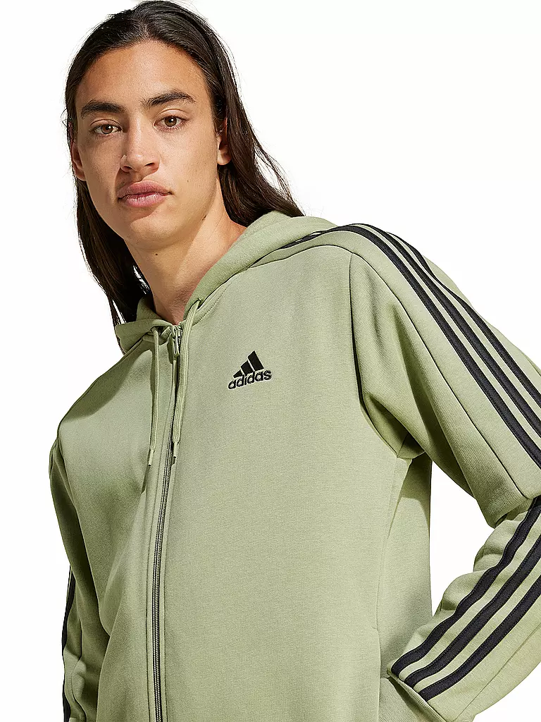 ADIDAS | Herren Kapuzenjacke Essentials 3-Streifen  | olive