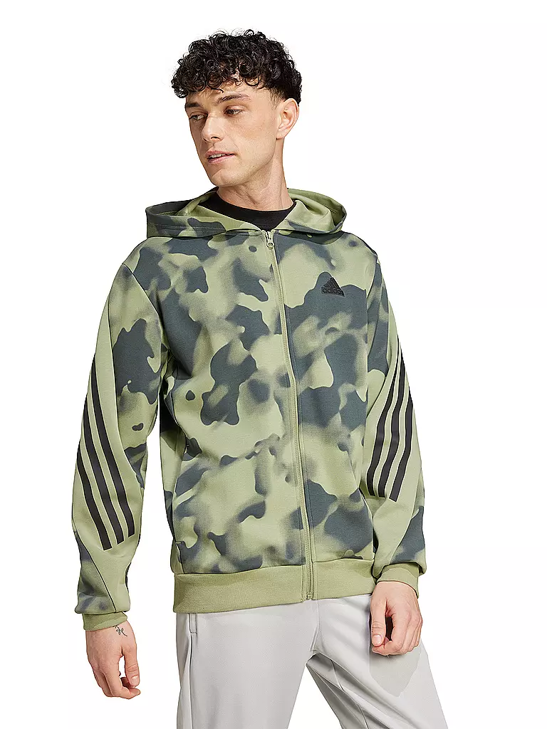 ADIDAS | Herren Kapuzenjacke Future Icons 3-Streifen Allover Print  | olive