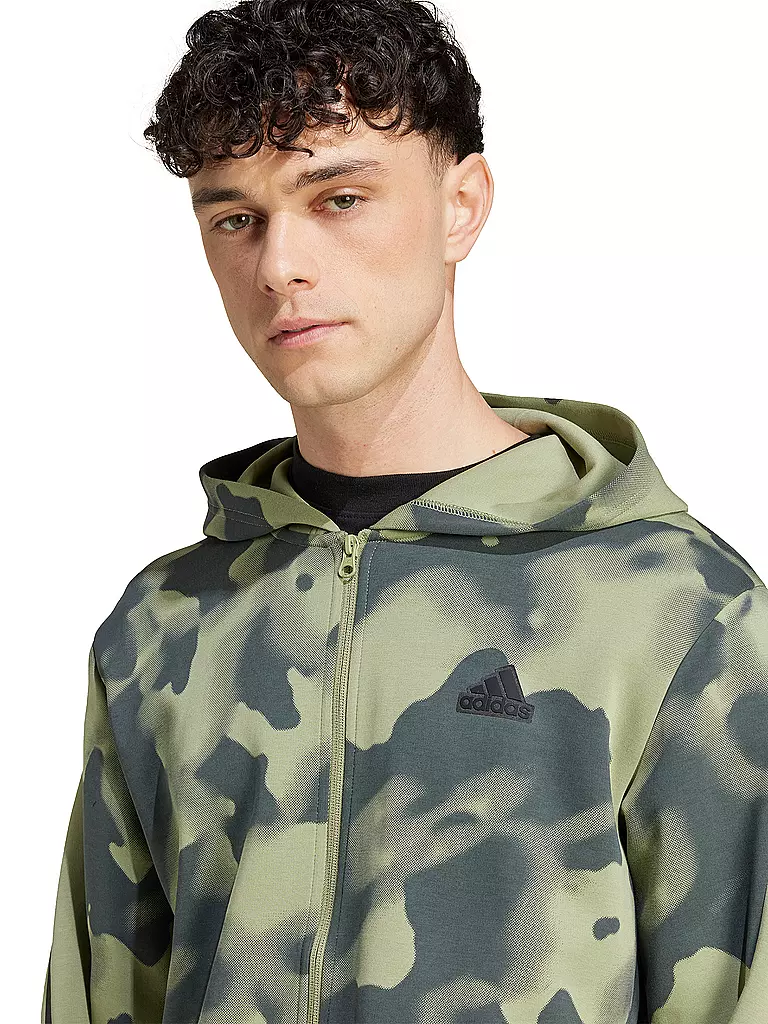 ADIDAS | Herren Kapuzenjacke Future Icons 3-Streifen Allover Print  | olive