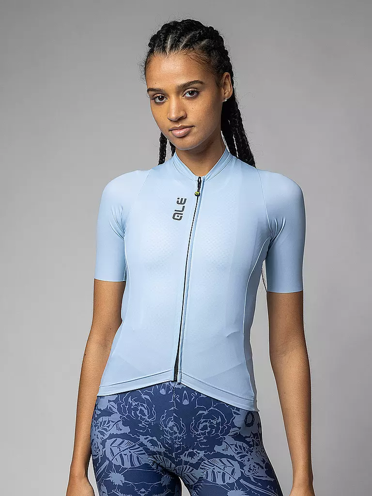 ALE | Damen Radtrikot Color Block | hellblau