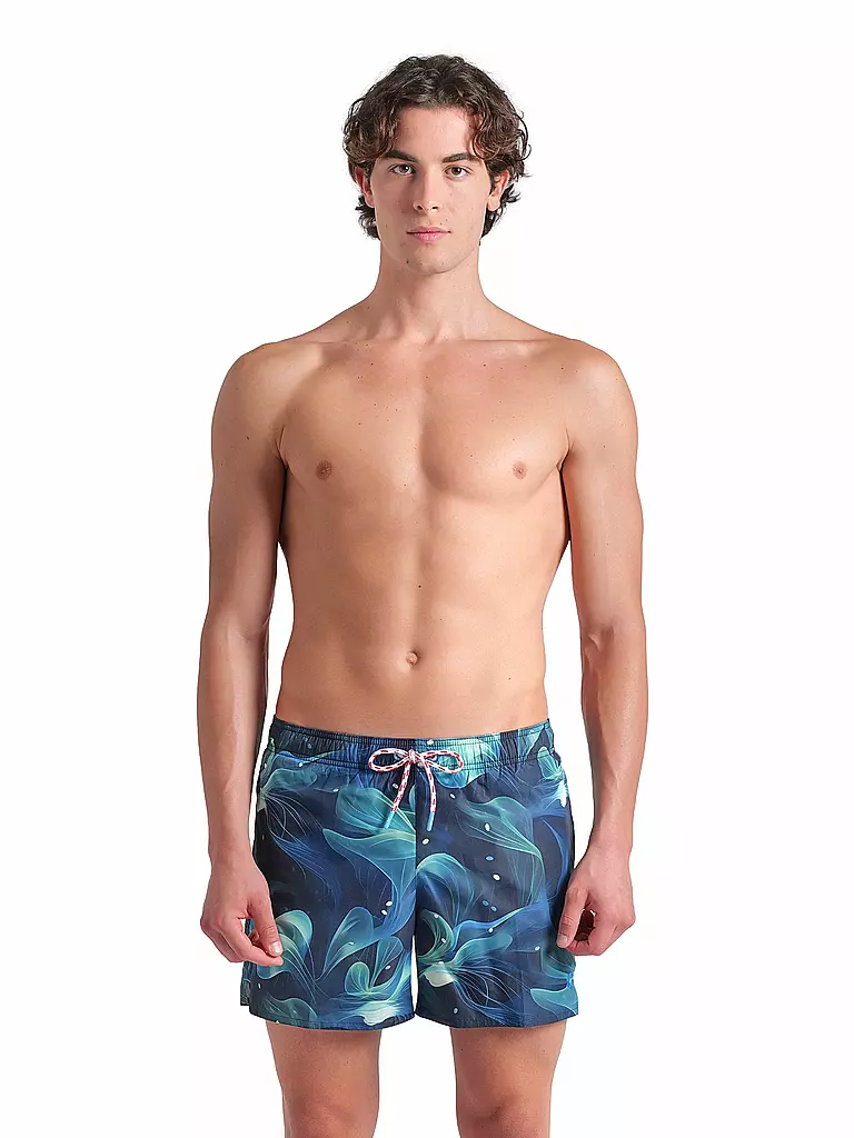 ARENA | Herren Badeshort Water Print Allover Multiprints | dunkelgrün