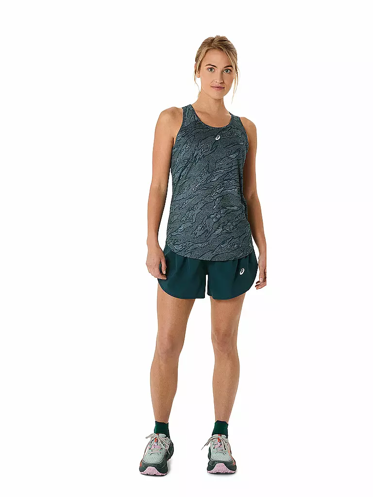 ASICS | Damen Lauftank Road All Over Print | petrol