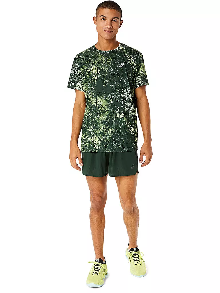 ASICS | Herren Laufshirt Allover Print | olive