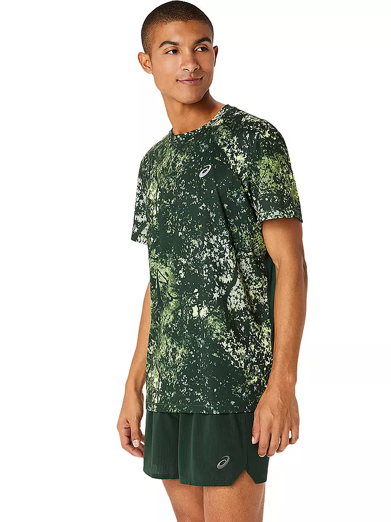 ASICS | Herren Laufshirt Allover Print | olive