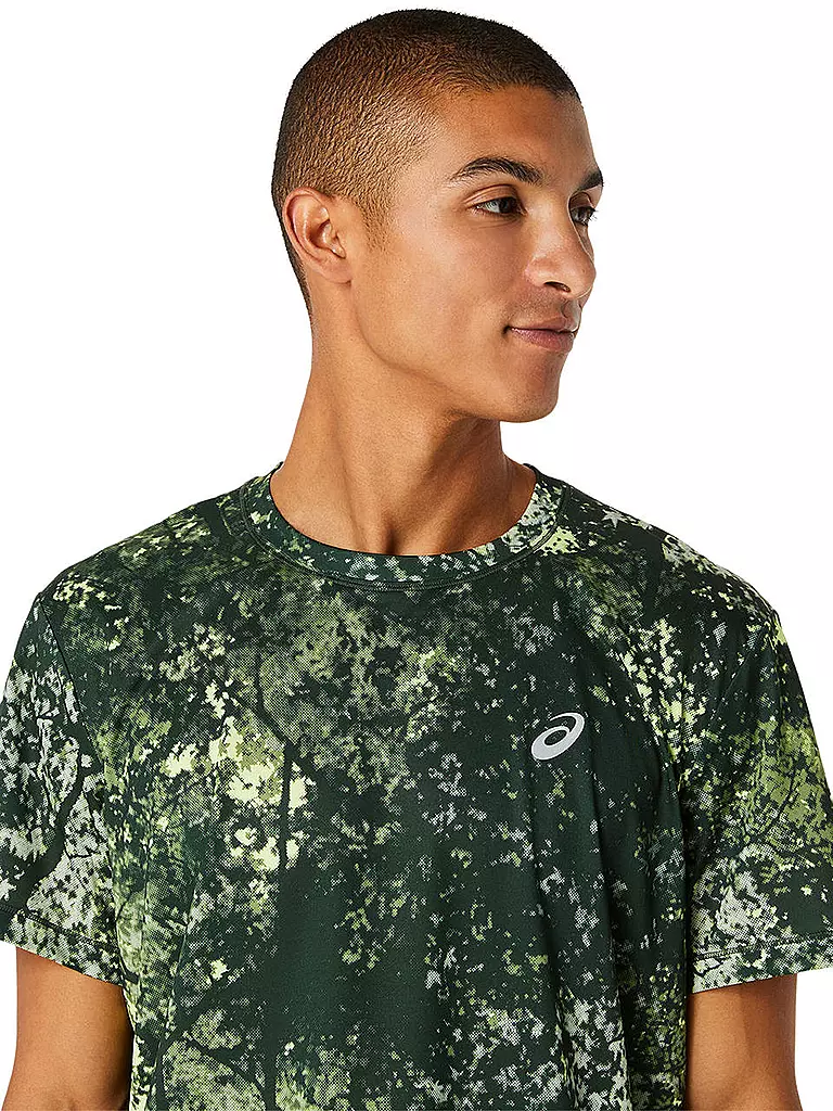 ASICS | Herren Laufshirt Allover Print | olive