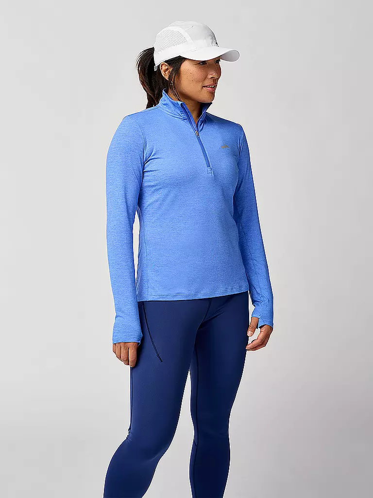 BROOKS | Damen Laufshirt Dash 1/2 Zip 2.0 | hellblau