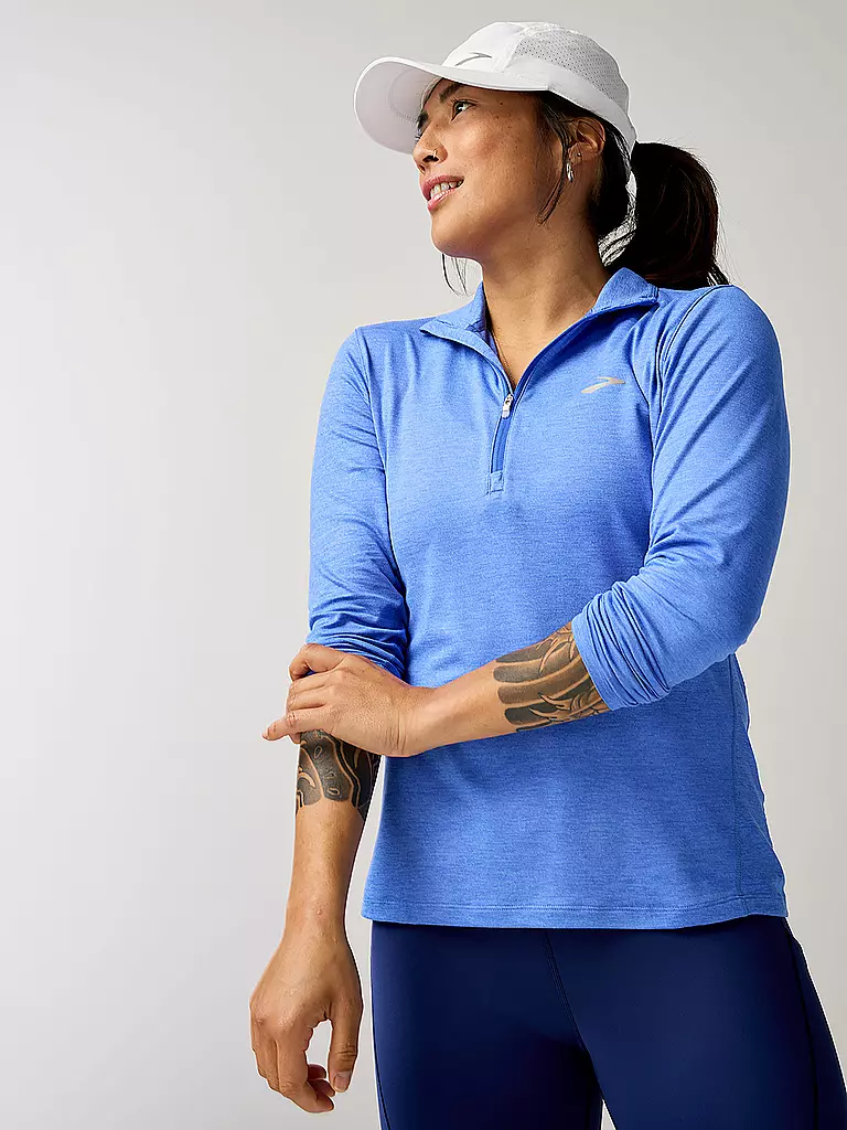 BROOKS | Damen Laufshirt Dash 1/2 Zip 2.0 | hellblau