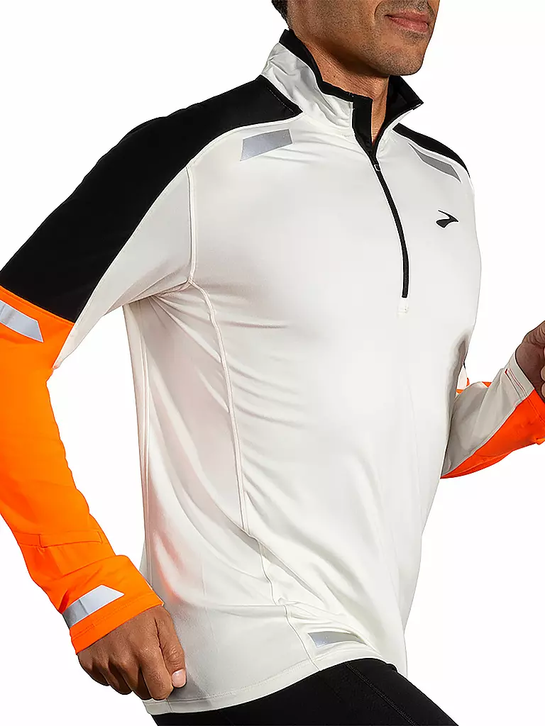 BROOKS | Herren Laufshirt Visible 17" Zip | orange