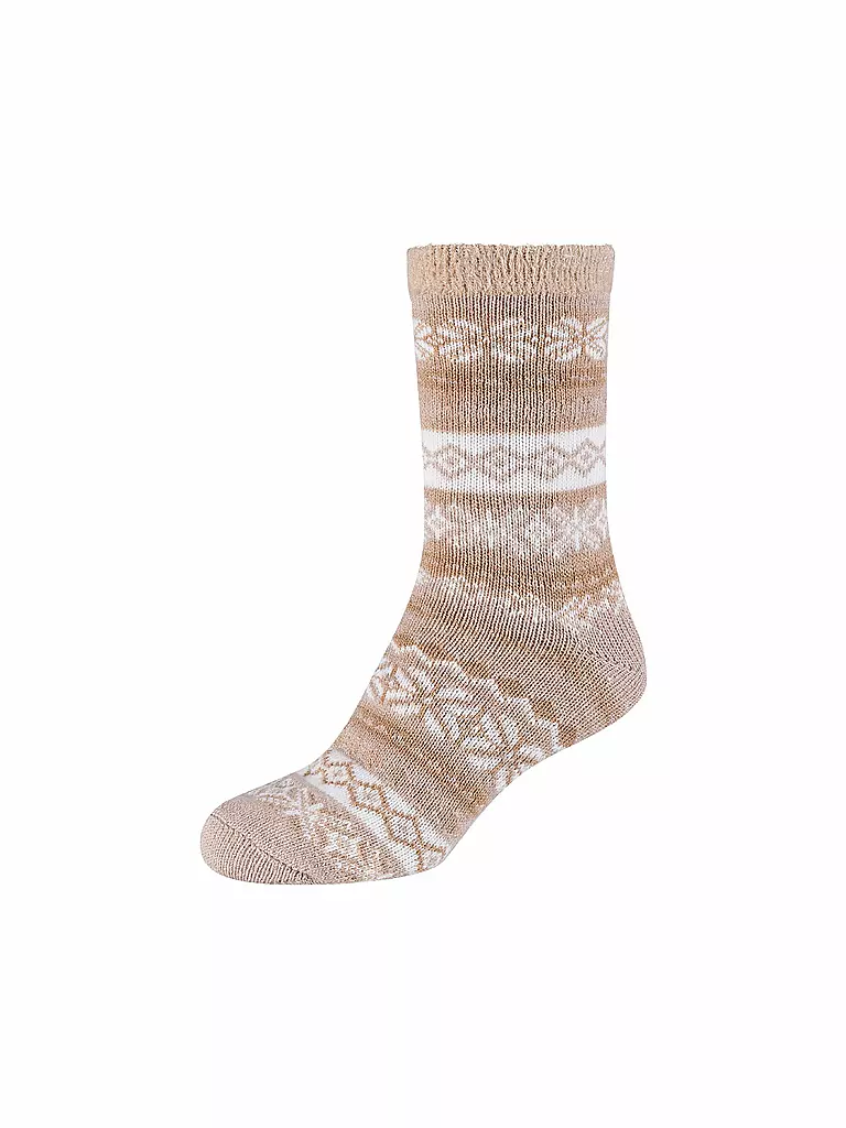 CAMANO | Damen Freizeitsocken Norwegian Cosy | camel