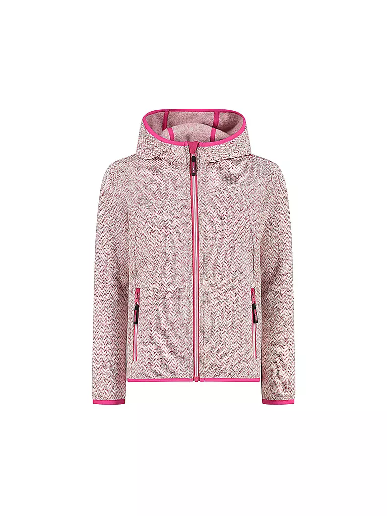 CMP | Mädchen Fleecejacke Strick Hoodie | koralle