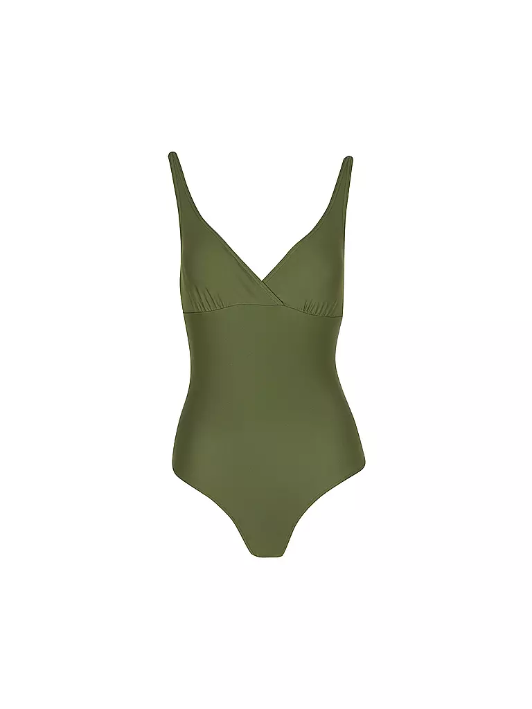 DARLING HARBOUR | Damen Badeanzug V-Neck | olive