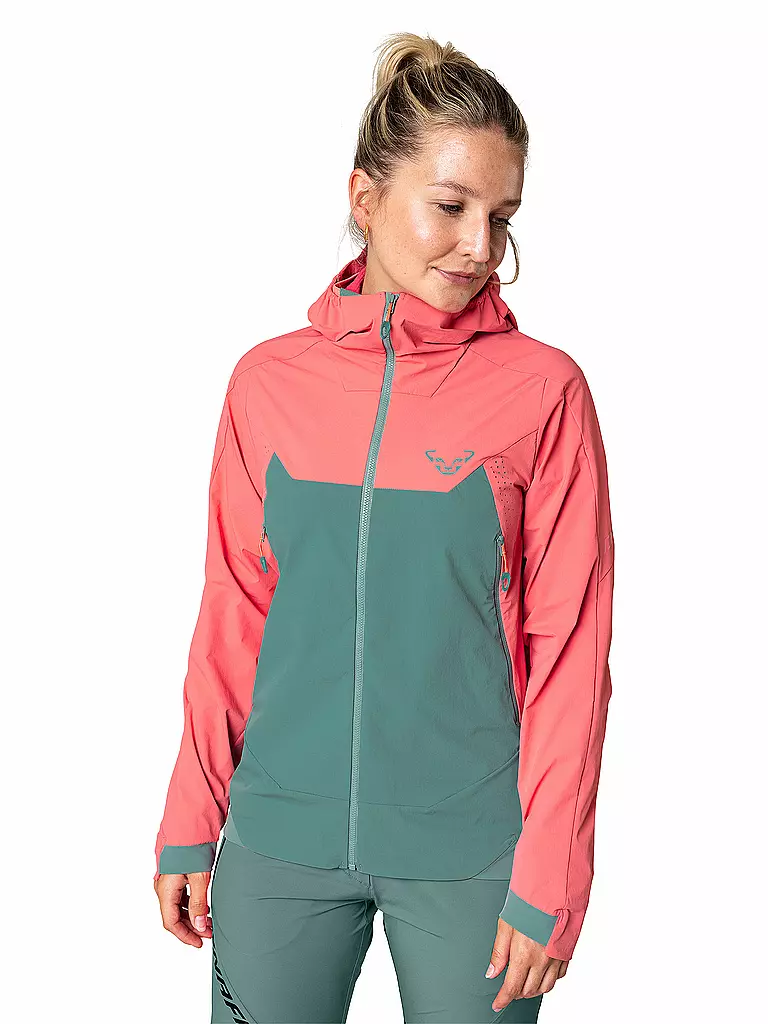 DYNAFIT | Damen Softshelljacke Transalper DST Hoodie | koralle