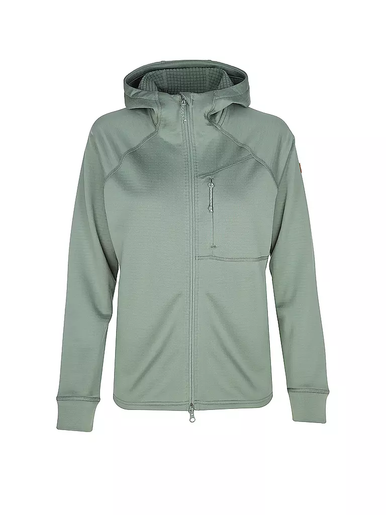 FJÄLLRÄVEN | Damen Fleecejacke Abisko Grid Fleece Hoodie | hellgrün