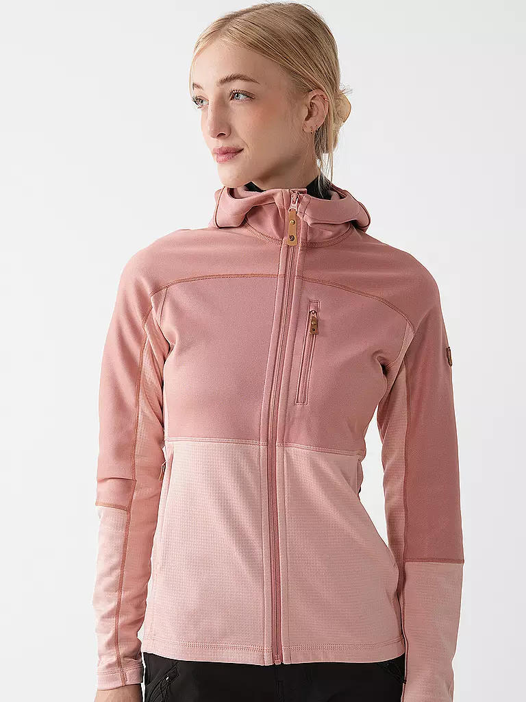 FJÄLLRÄVEN | Damen Fleecejacke Abisko Trail Hoodie | rosa