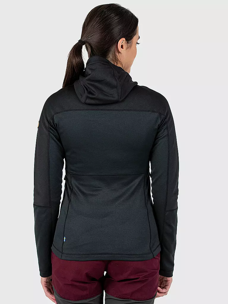 FJÄLLRÄVEN | Damen Fleecejacke Abisko Trail Hoodie | schwarz