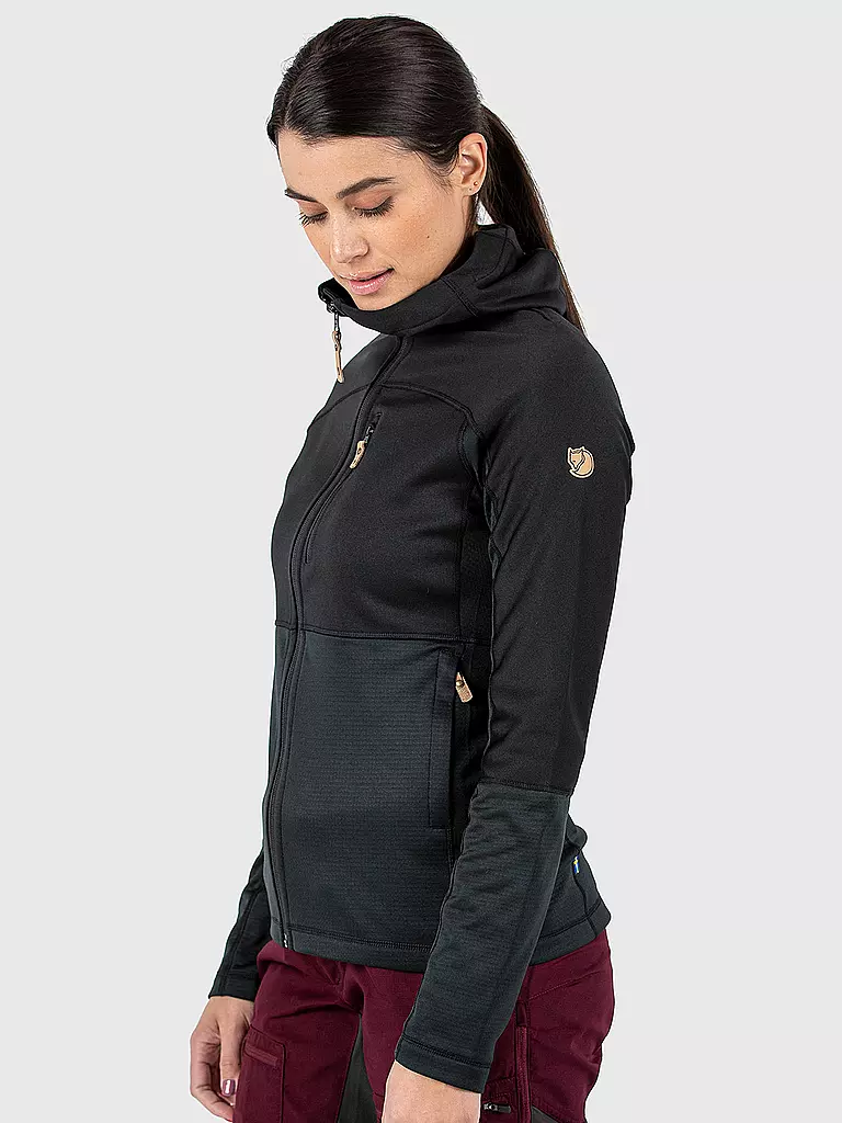 FJÄLLRÄVEN | Damen Fleecejacke Abisko Trail Hoodie | schwarz