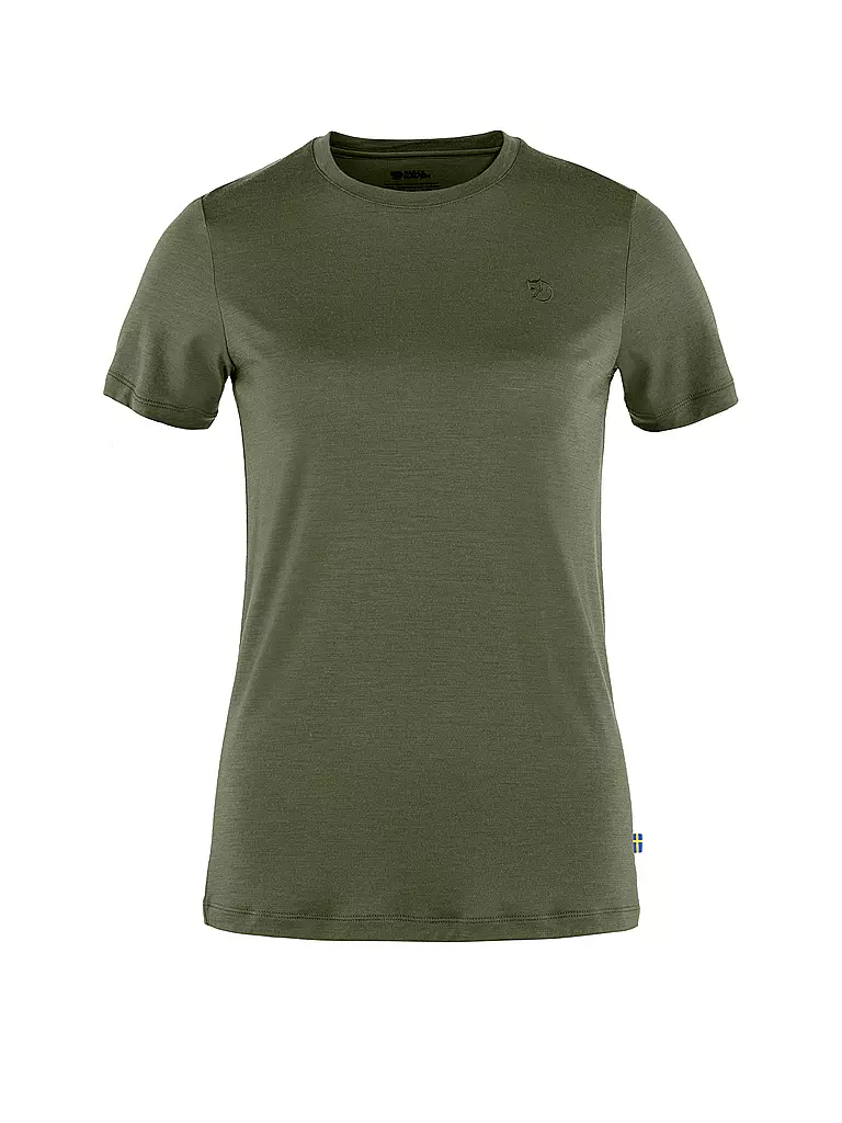 FJÄLLRÄVEN | Damen T-Shirt Abisko Wool SS W | olive