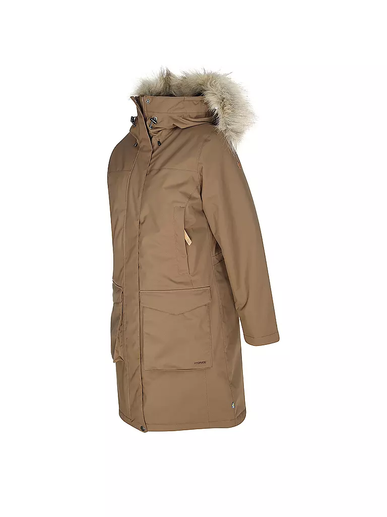 FJÄLLRÄVEN | Damen Winterparka Nuuk Lite Hoodie | braun