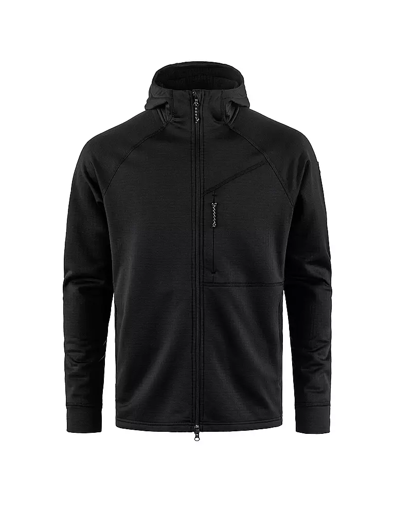 FJÄLLRÄVEN | Herren Fleecejacke Abisko Grid Fleece Hoosie | schwarz