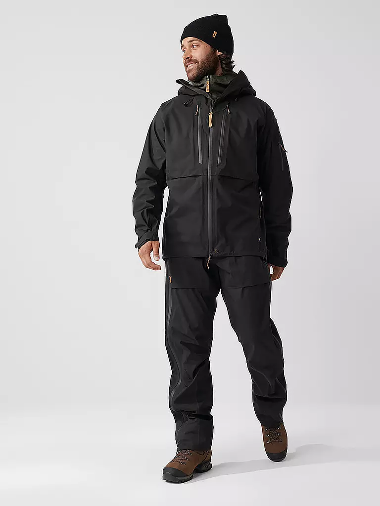 FJÄLLRÄVEN | Herren Wanderjacke Keb Eco Shell 3L Hoodie | schwarz