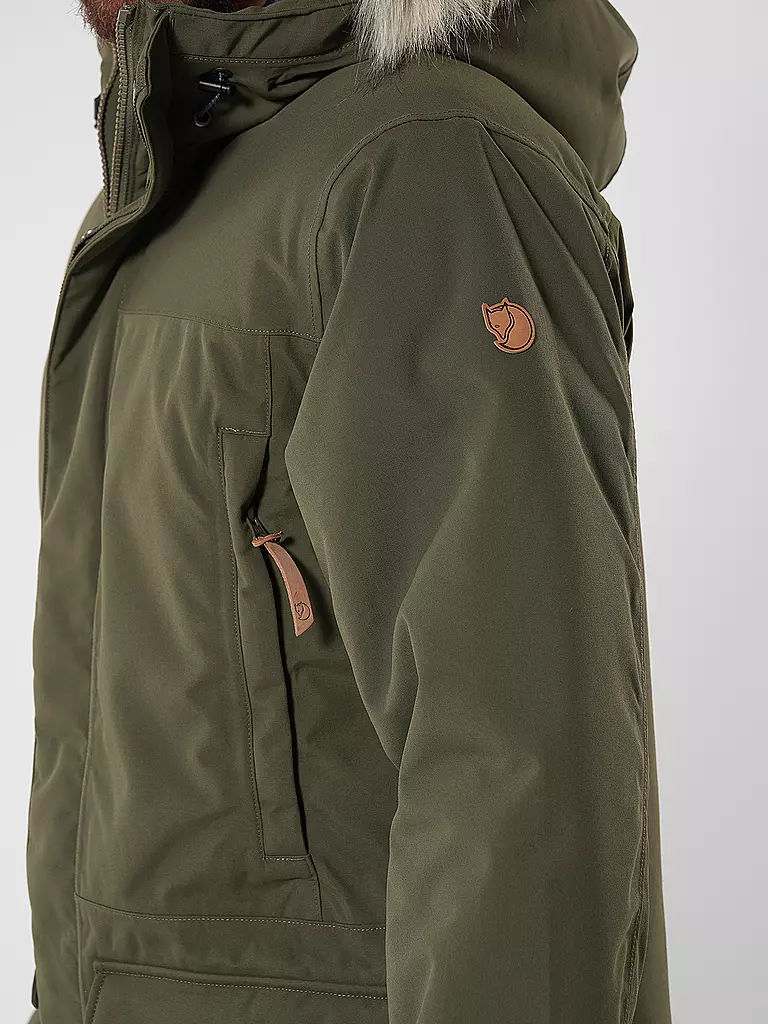 FJÄLLRÄVEN | Herren Winterparka Nuuk Lite Hoodie | olive