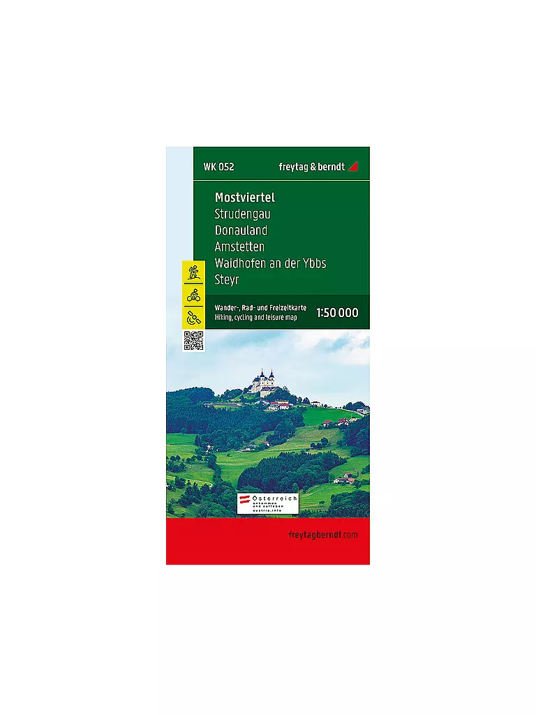 FREYTAG & BERNDT | Wanderkarte Mostviertel - Strudengau - Donauland - Amstetten - Waidhofen a.d. Ybbs - Steyr Maßstab1:50.000 | keine Farbe