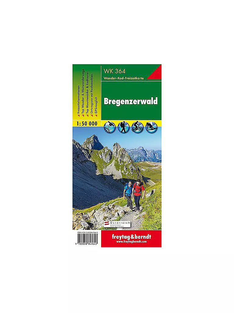 FREYTAG & BERNDT | Wanderkarte WK 364 Bregenzerwald, 1:50.000 | keine Farbe