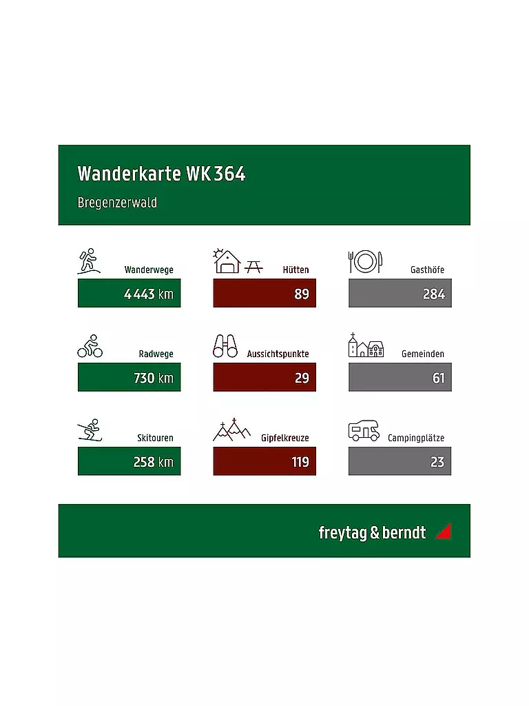 FREYTAG & BERNDT | Wanderkarte WK 364 Bregenzerwald, 1:50.000 | keine Farbe