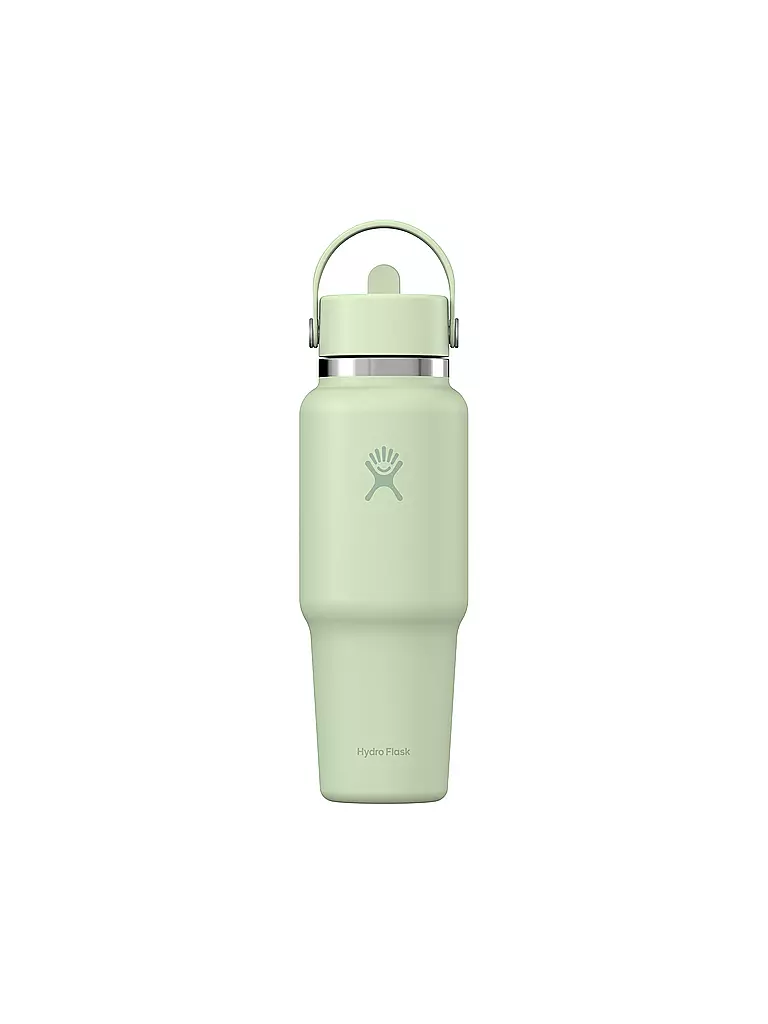 HYDRO FLASK | Trinkflasche 32oz Wide Mouth Travel Bottle with Flex Straw Cap | hellgrün