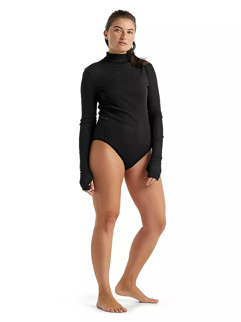 ICEBREAKER | Damen Bodysuit Merino Queens | schwarz