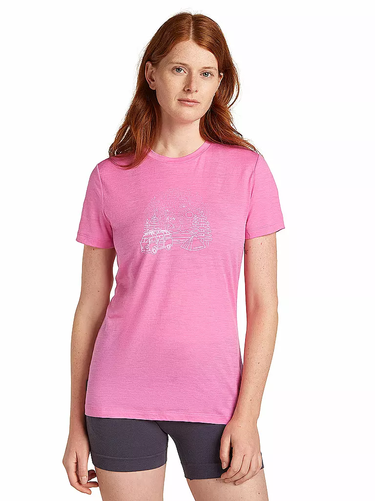 ICEBREAKER | Damen Funktionsshirt Van Camp 150 Tech | rosa