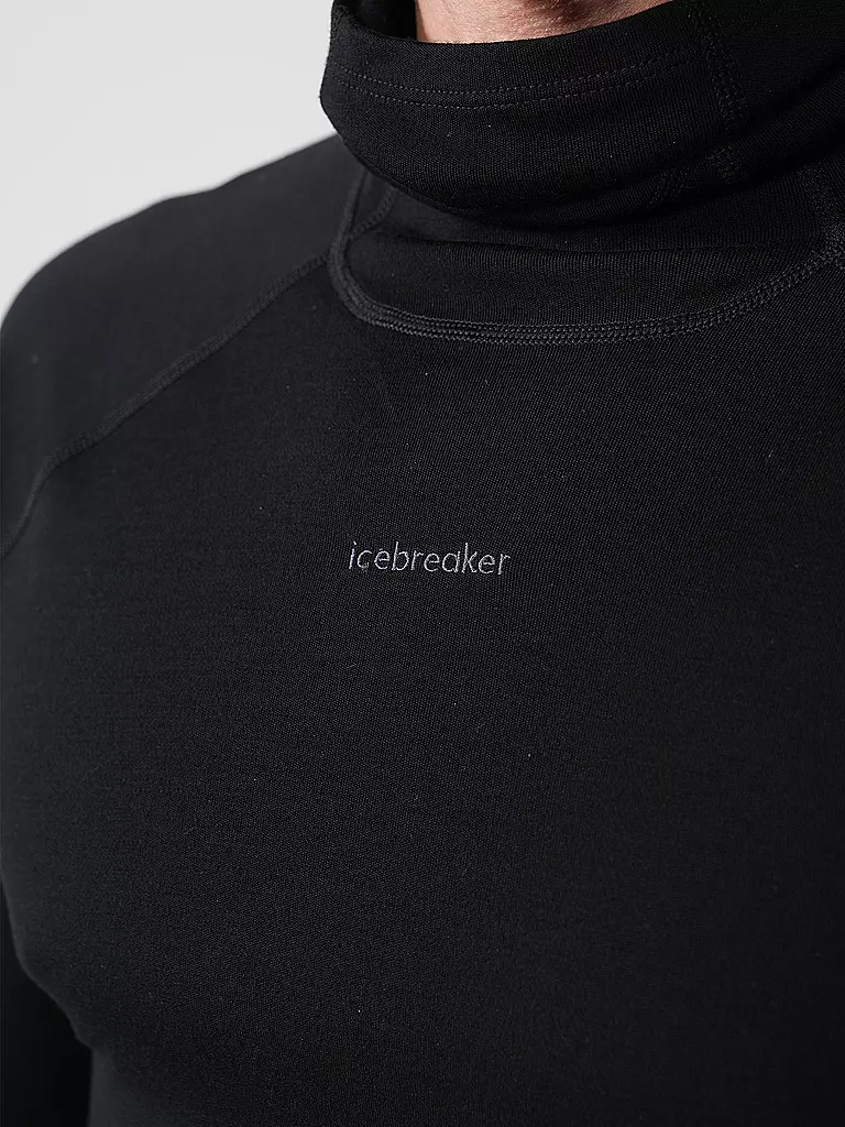 ICEBREAKER | Herren Unterziehshirt Merinofine Polar 300 Rollneck | schwarz