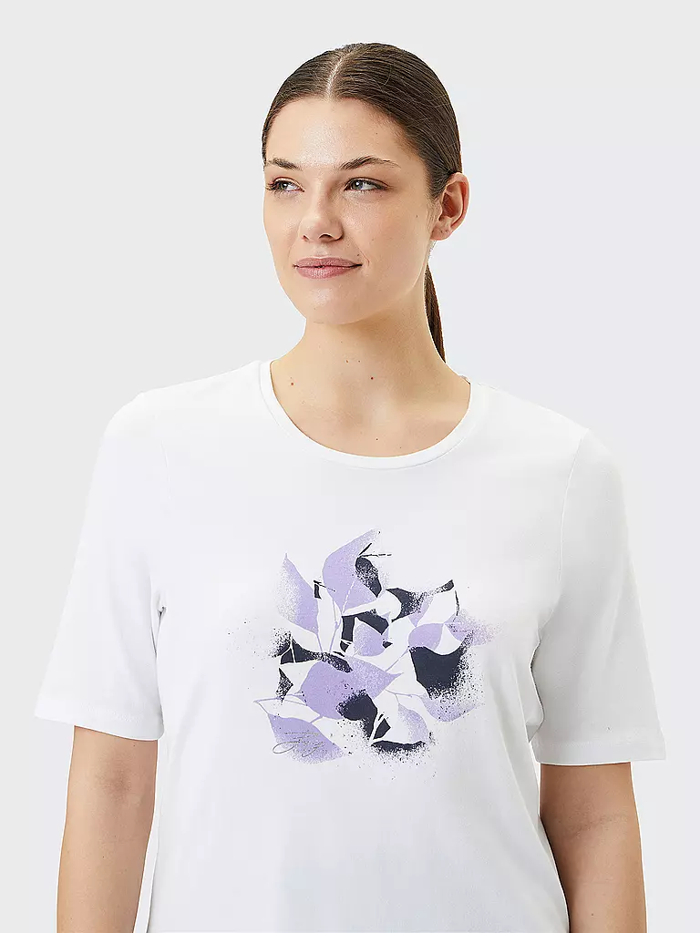 JOY | Damen T-Shirt Melanie Flower Print | weiss