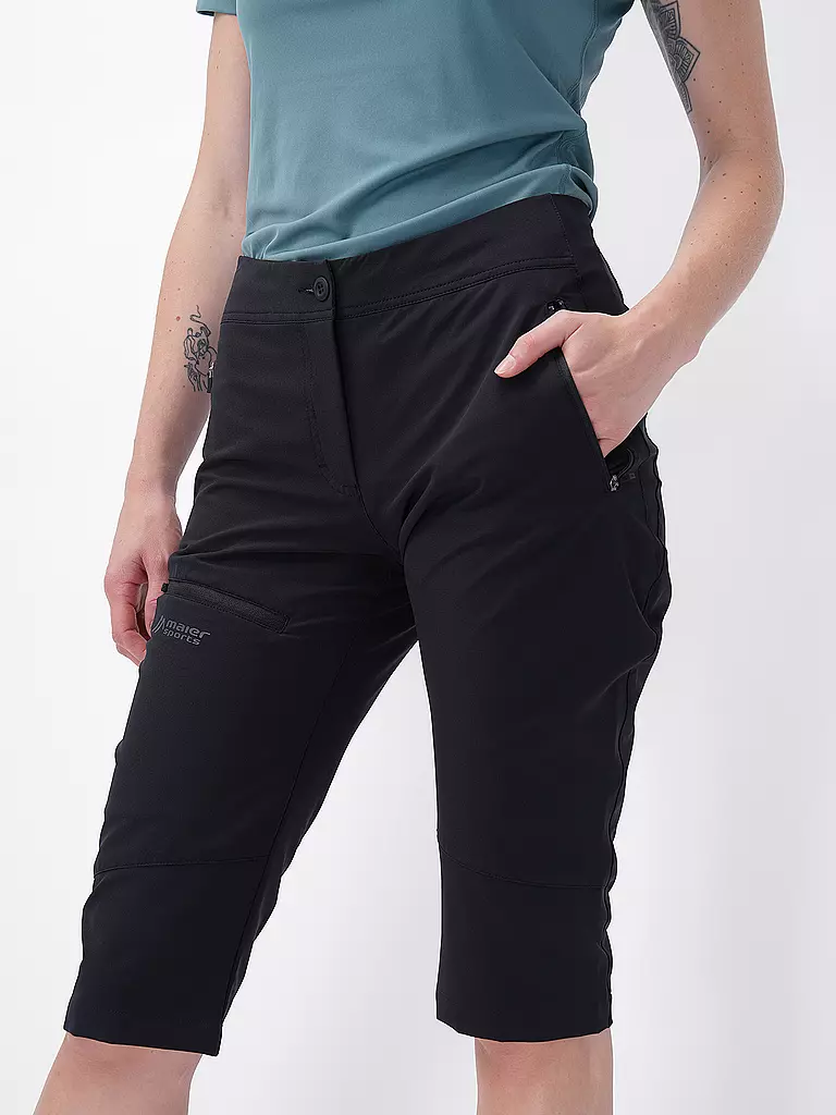 MAIER | Damen Short Kluane 3/4 | schwarz