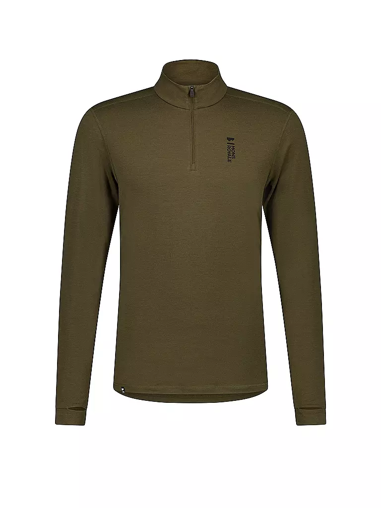 MONS ROYALE | Herren Funktions Zipshirt Cascade Maerino Flex 200 | olive